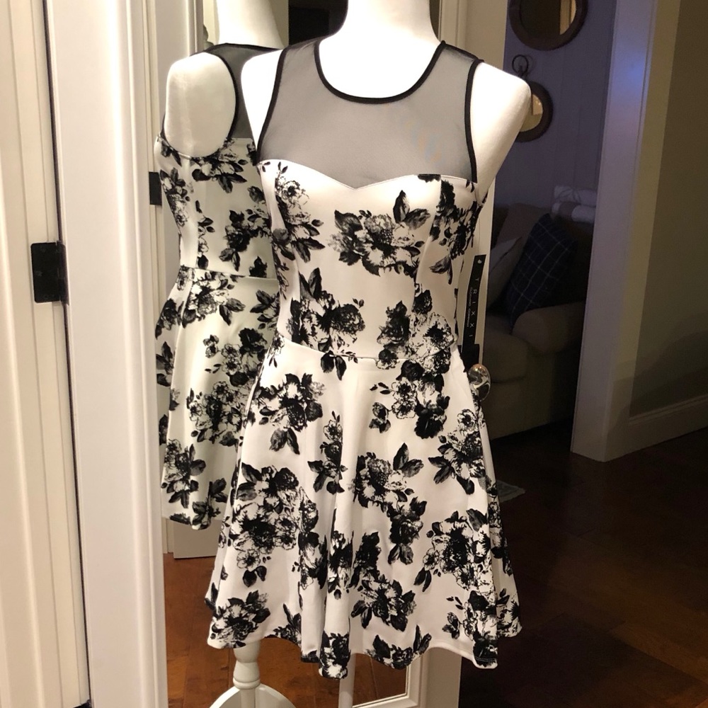 Black & white Floral Dress
